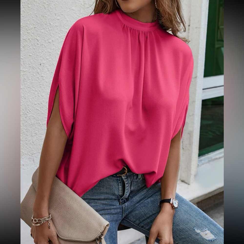 Boho tie back batwing sleeve top